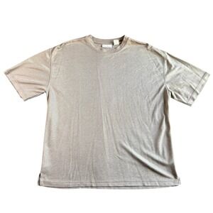 Burma Bibas Mens Taupe Rayon Blend Short Sleeve Crew Neck T-Shirt Size L Relaxed